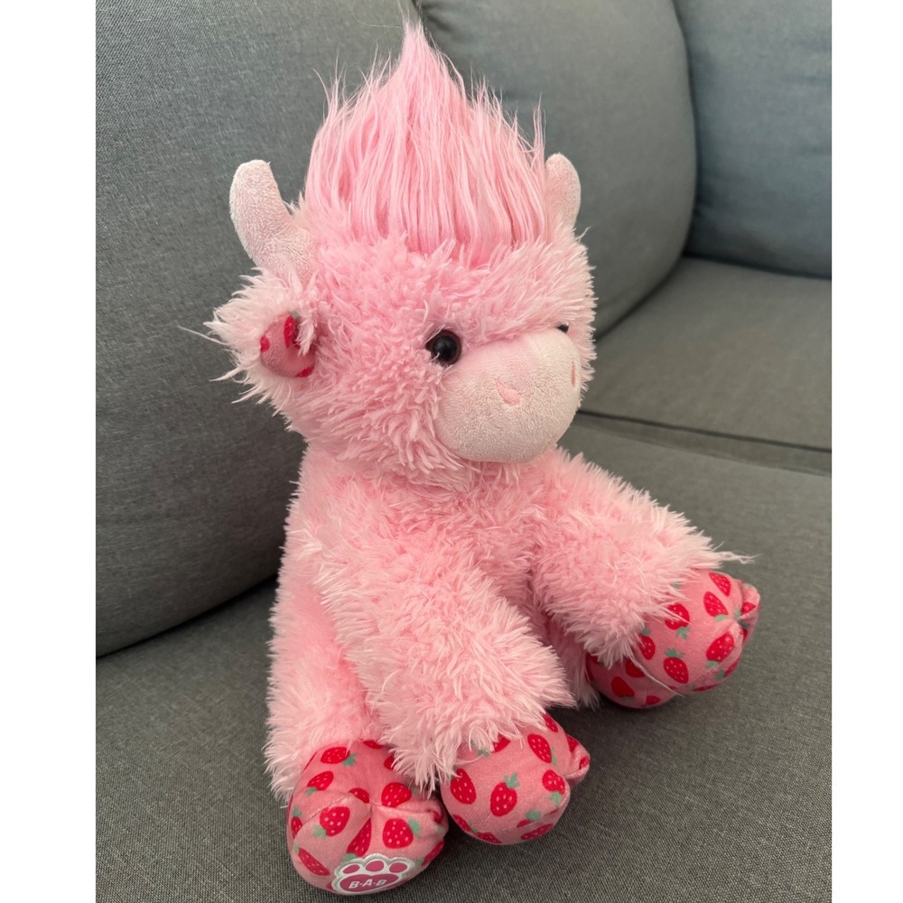 Build-A-Bear Workshop Strawberry Cow Pink Plush Stuffed Animal Toy